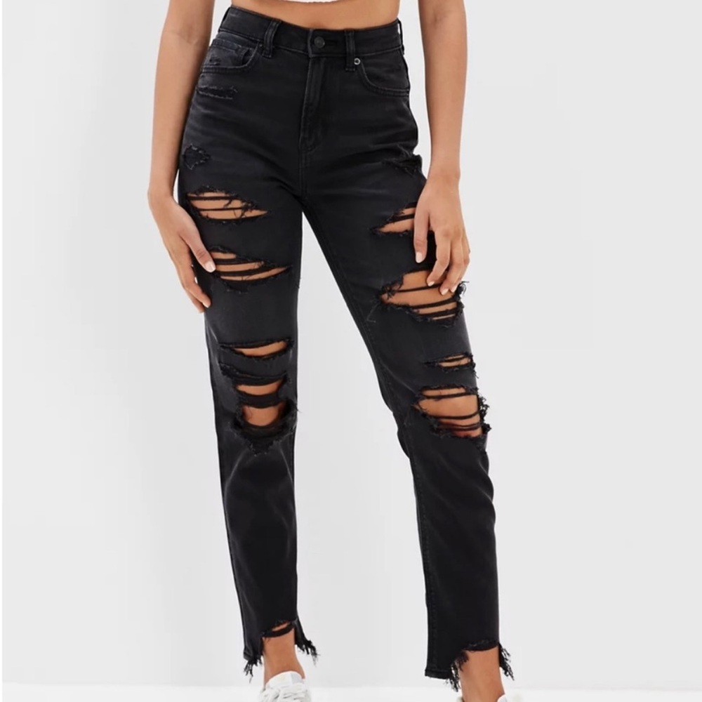 American Eagle High-Rise Distressed Black Women’s Jeans